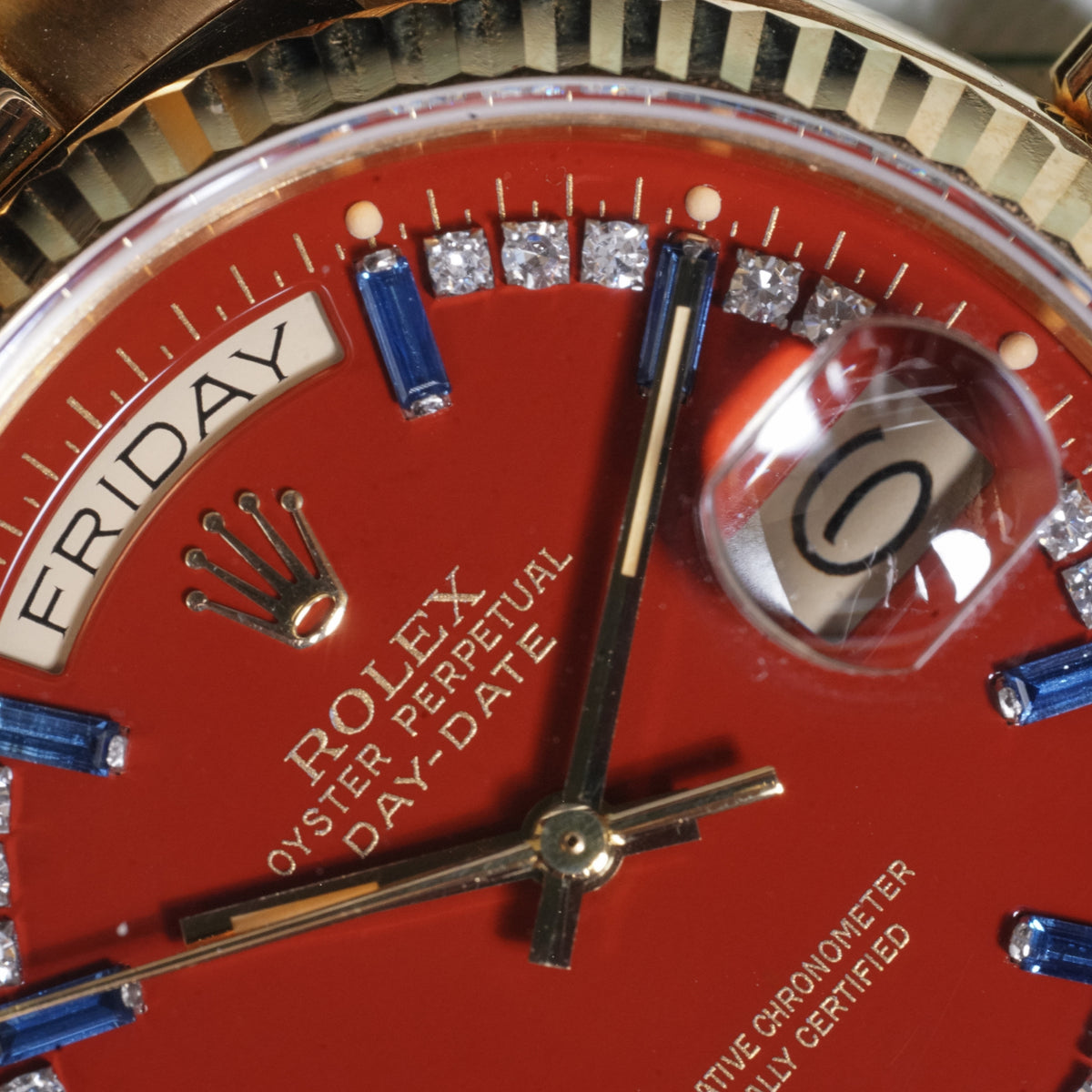 Rolex Day-Date “Stella Red & Sapphire” – Ref. 18038 (1987) — 2