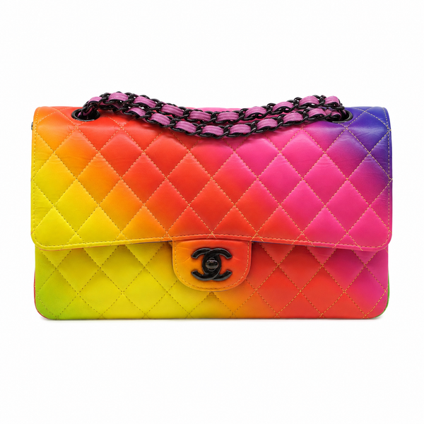 Chanel 23C Rainbow Medium Classic Flap Bag – Black Hardware