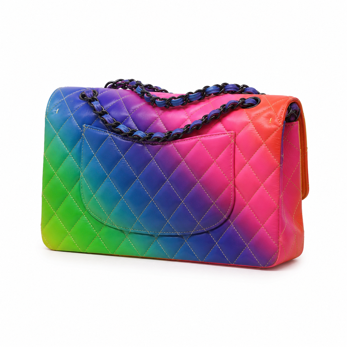 Chanel 23C Rainbow Classic Flap Medium – hardware nero — 4