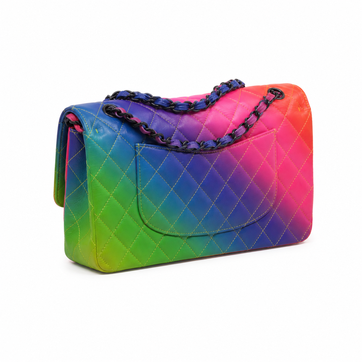 Chanel 23C Rainbow Classic Flap Medium – hardware nero — 6