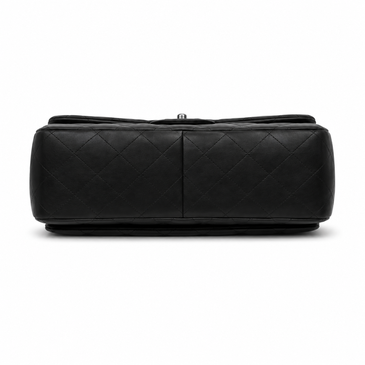 Chanel Classic Jumbo 30 cm in black lambskin – silver hardware — 6