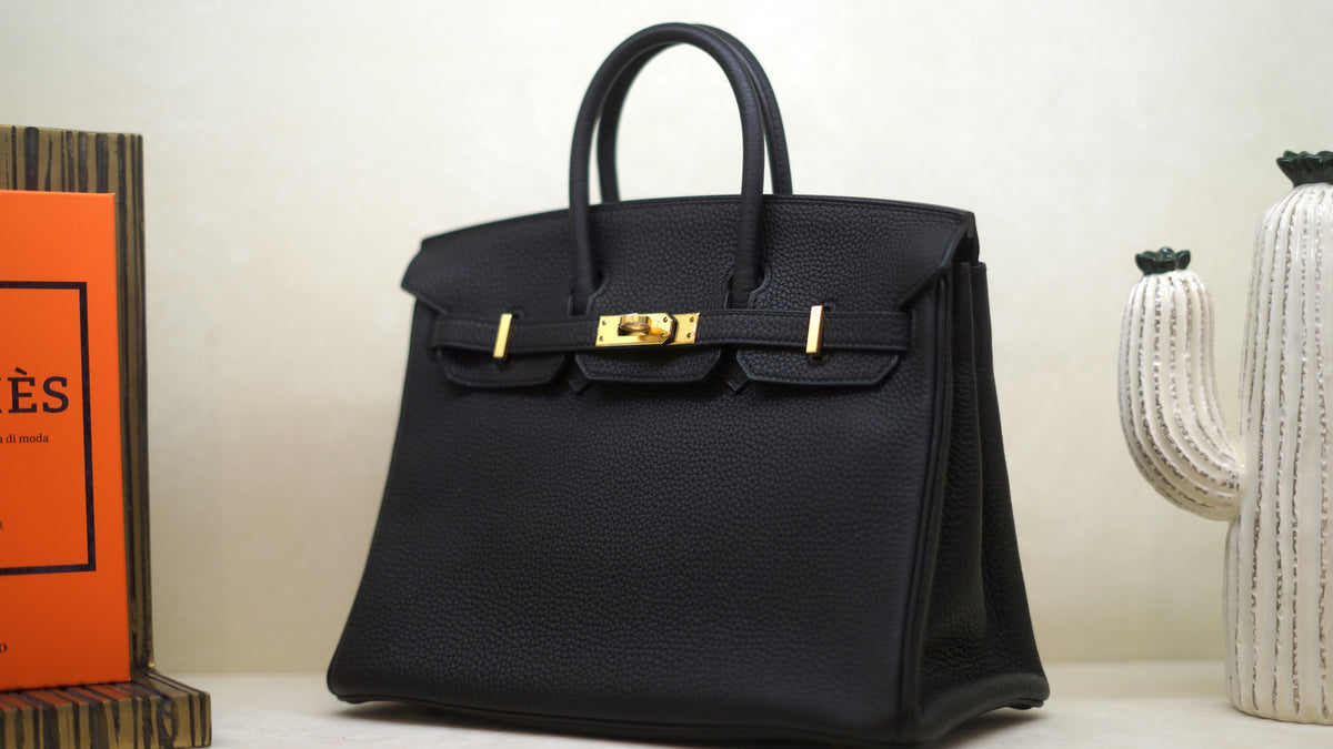 Hermès Birkin 25 noir togo gold — 2