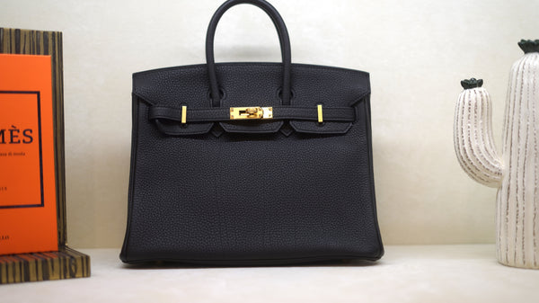 Hermès Birkin 25 noir togo gold