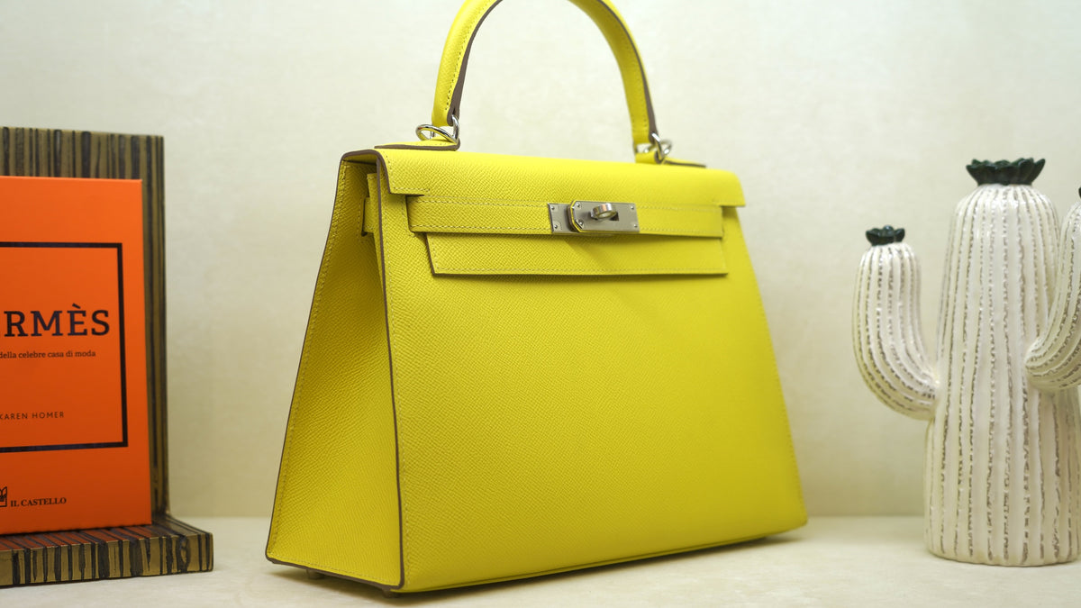 Hermès Kelly 28 Lime Gold Epson — 3
