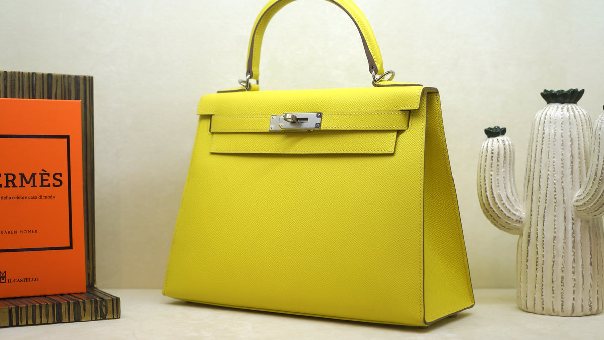 Hermès Kelly 28 Lime Gold Epson — 4