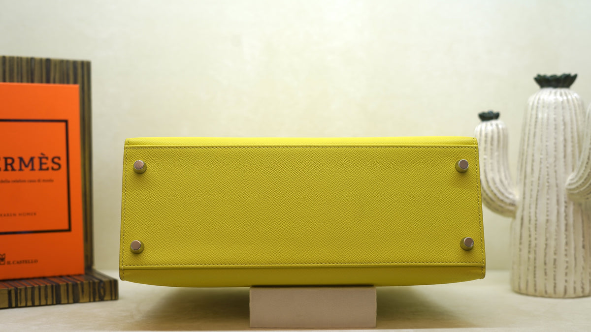 Hermès Kelly 28 Lime Gold Epson — 6