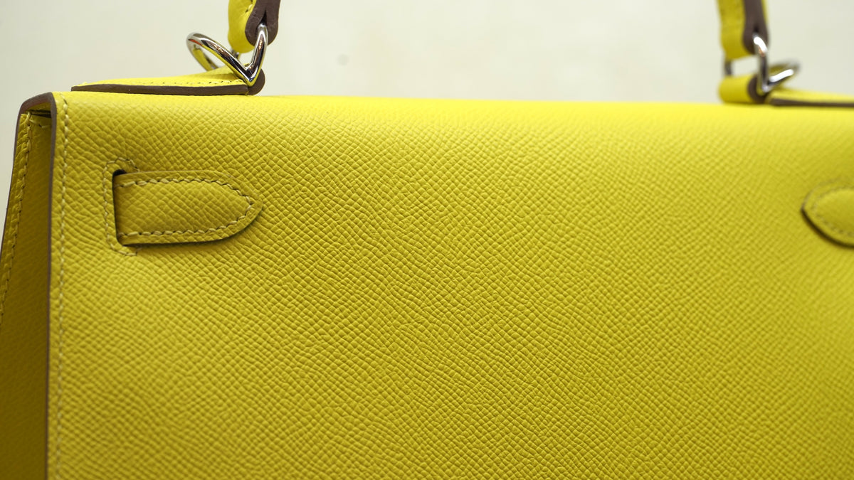 Hermès Kelly 28 Lime Gold Epson — 9