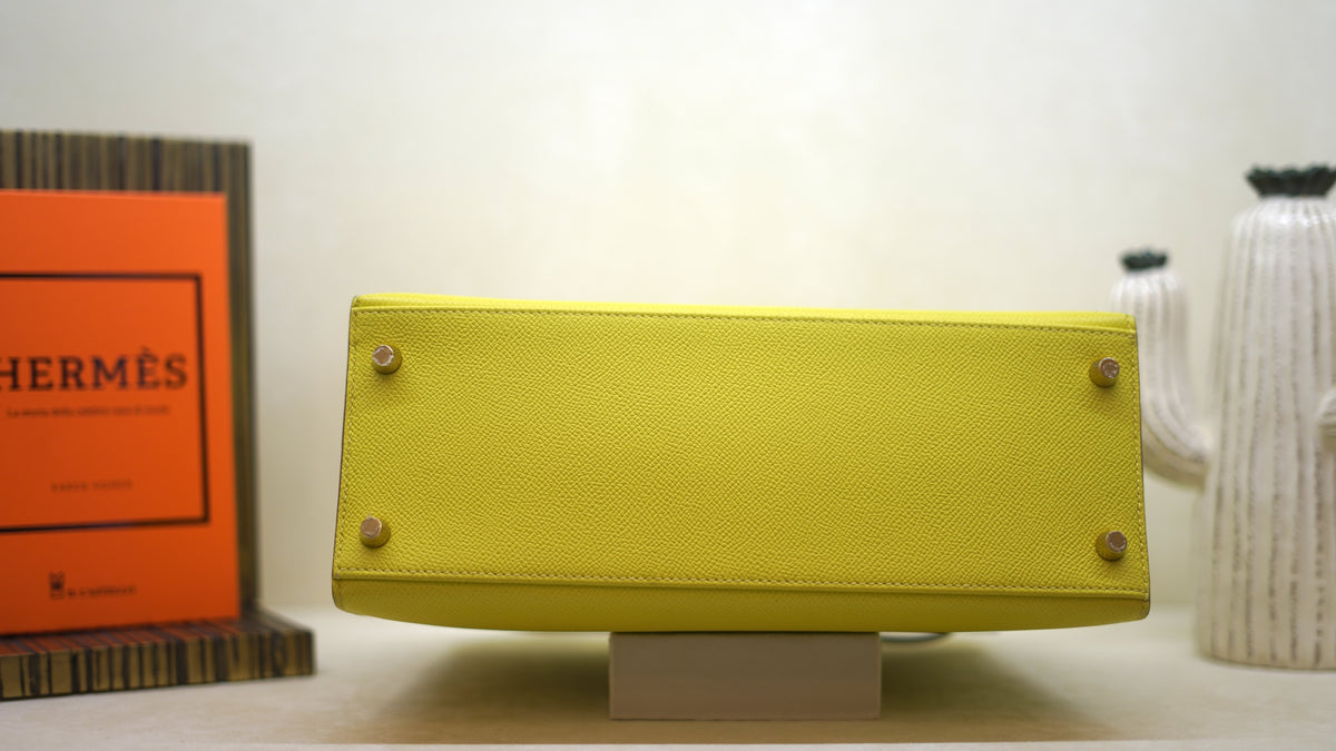 Hermès Kelly 28 Lime Gold Epson — 15