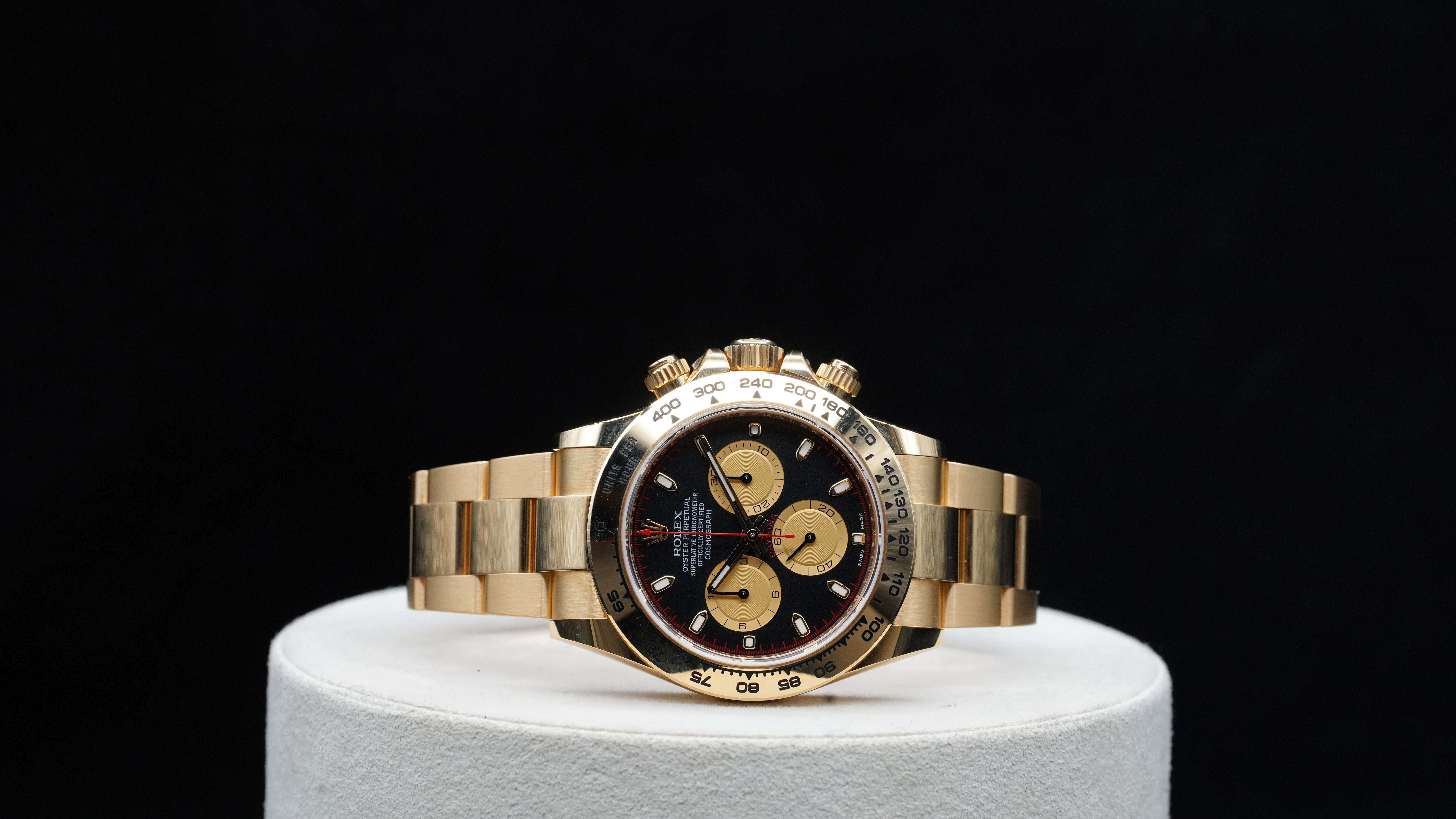 Rolex Cosmograph Daytona – Reference 116508 Yellow Gold Black Dial (2019, Italian Warranty)