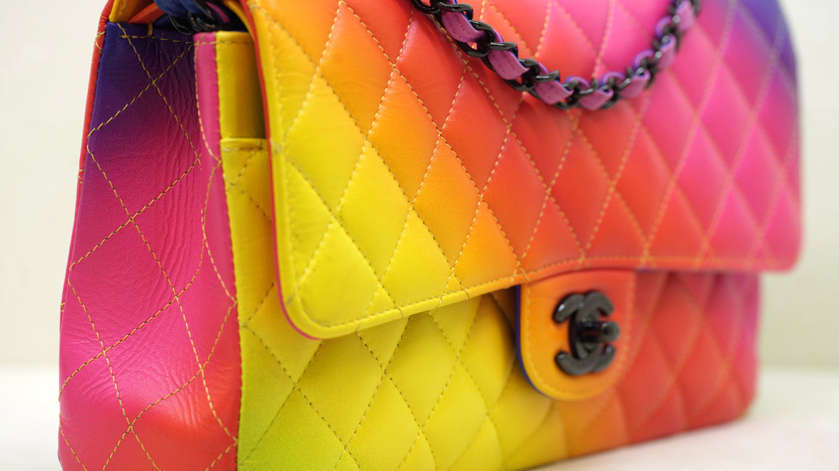 Chanel 23C Rainbow Medium Classic Flap Bag – Black Hardware — 3