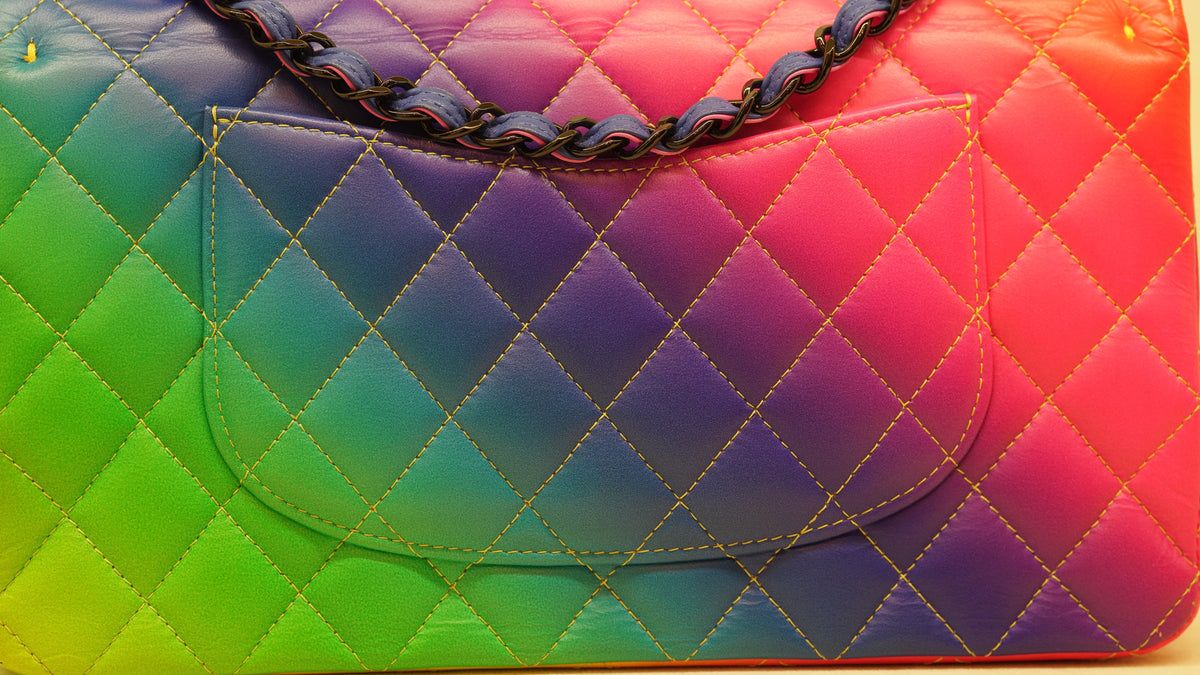Chanel 23C Rainbow Medium Classic Flap Bag – Black Hardware — 5