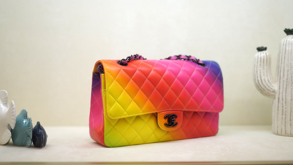 Chanel 23C Rainbow Medium Classic Flap Bag – Black Hardware — 7