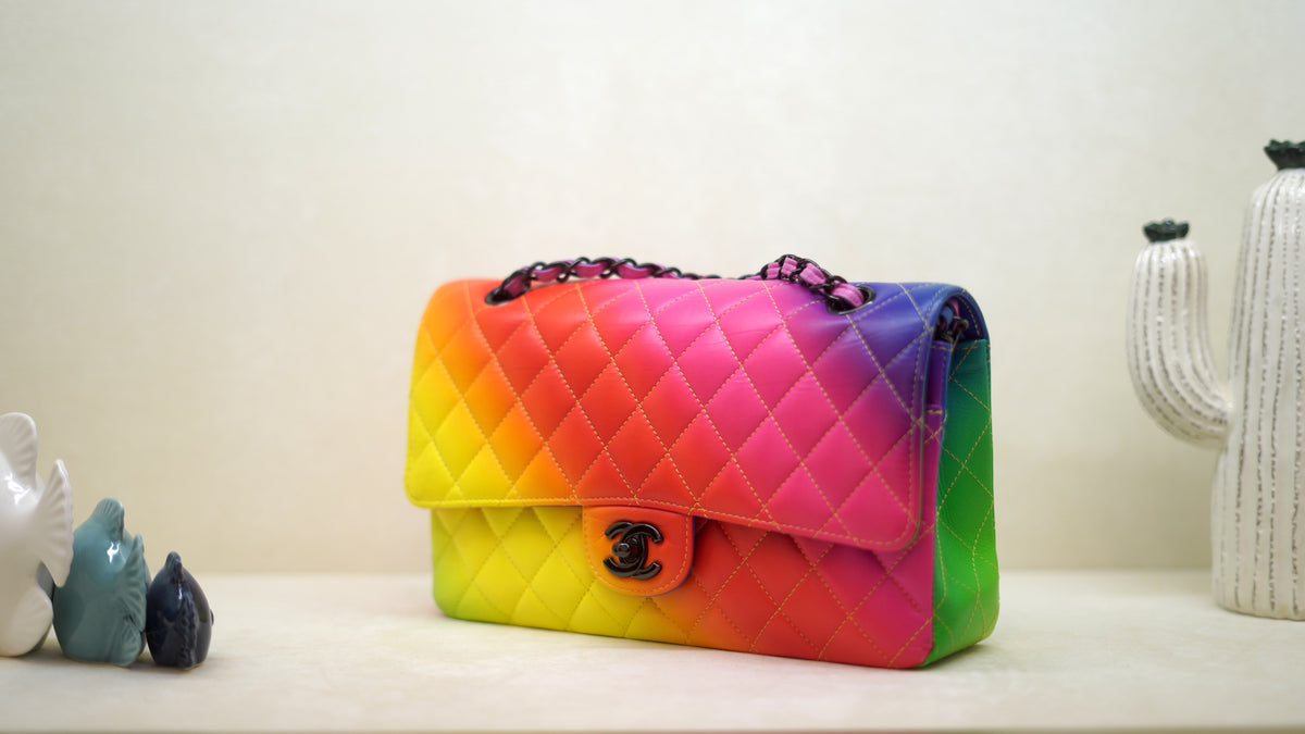 Chanel 23C Rainbow Medium Classic Flap Bag – Black Hardware — 8