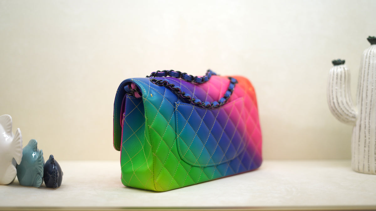 Chanel 23C Rainbow Medium Classic Flap Bag – Black Hardware — 9