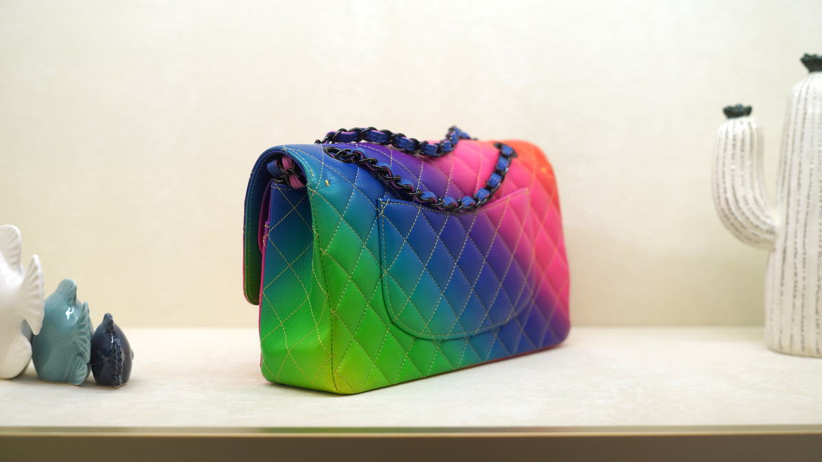 Chanel 23C Rainbow Medium Classic Flap Bag – Black Hardware — 10