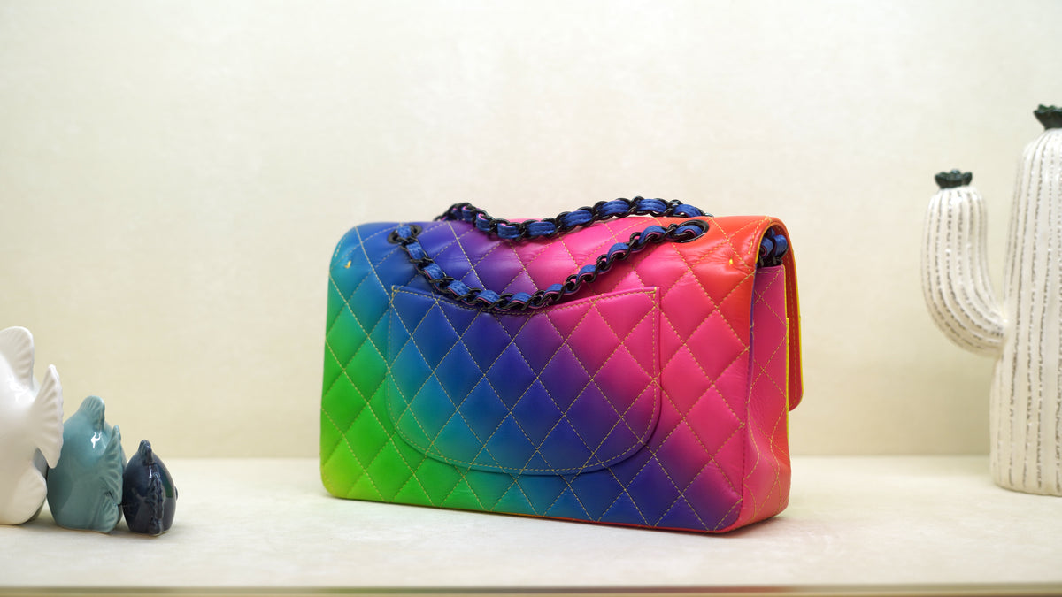 Chanel 23C Rainbow Medium Classic Flap Bag – Black Hardware — 11