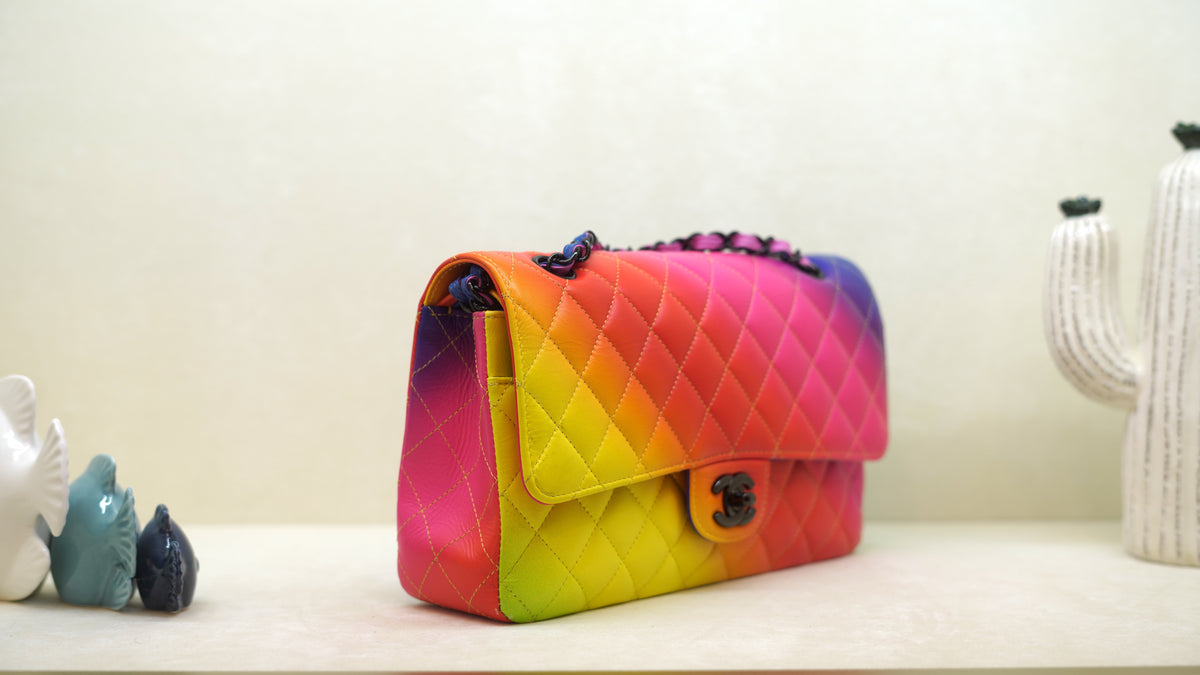 Chanel 23C Rainbow Medium Classic Flap Bag – Black Hardware — 12