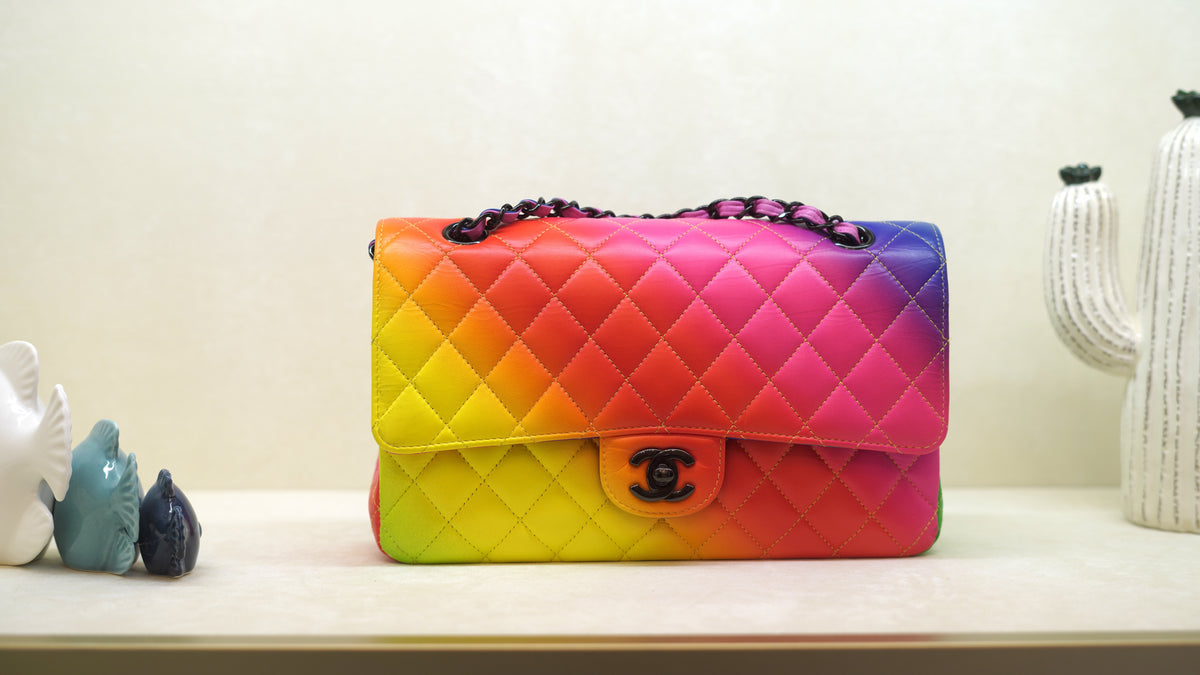 Chanel 23C Rainbow Medium Classic Flap Bag – Black Hardware — 13