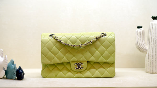 CHANEL Classic Medium Yellow Lambskin Flap Bag – Silver Hardware
