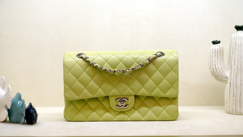 CHANEL Classic Medium Yellow Lambskin Flap Bag – Silver Hardware