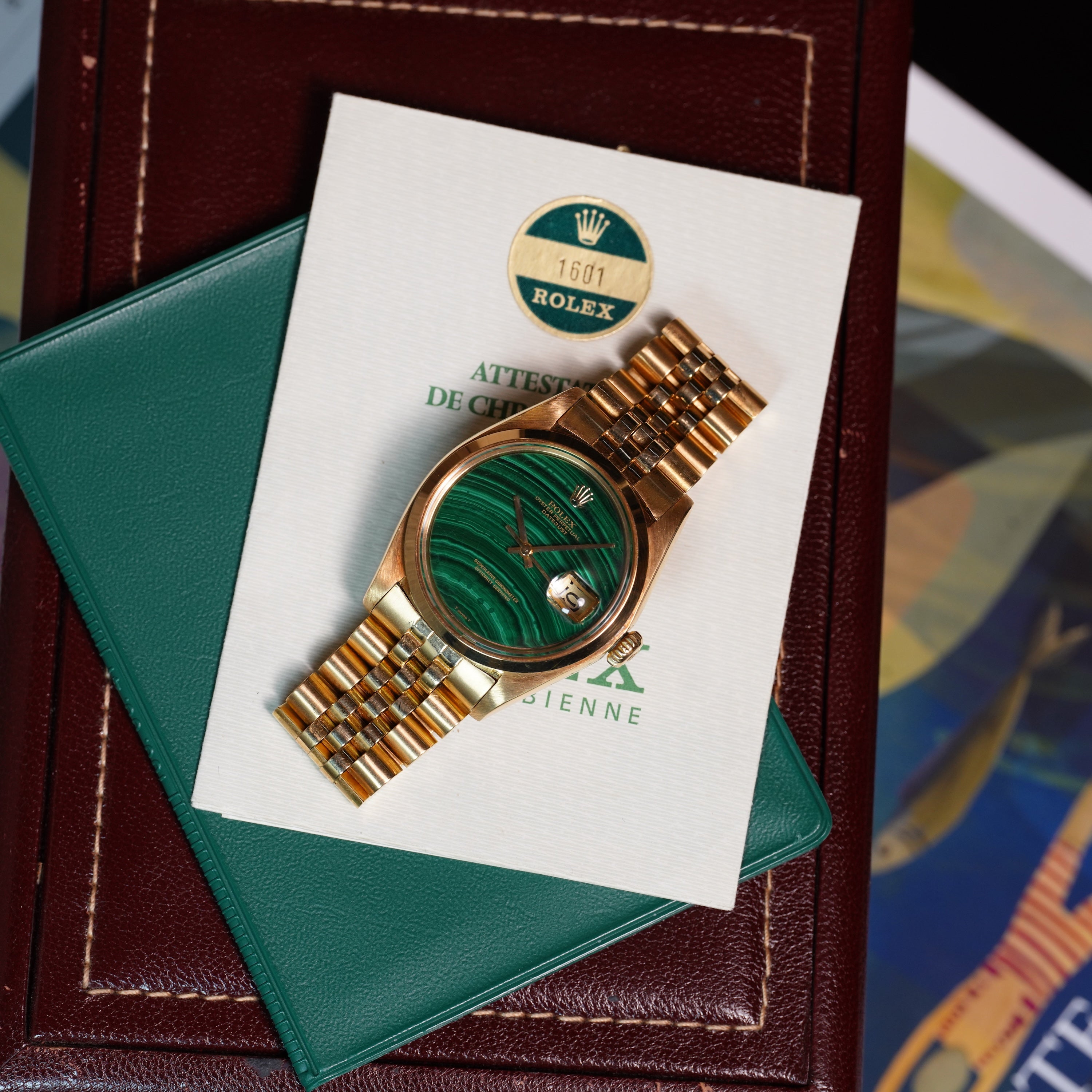 Rolex Datejust – Ref. 1601 – Yellow Gold with Malachite Dial