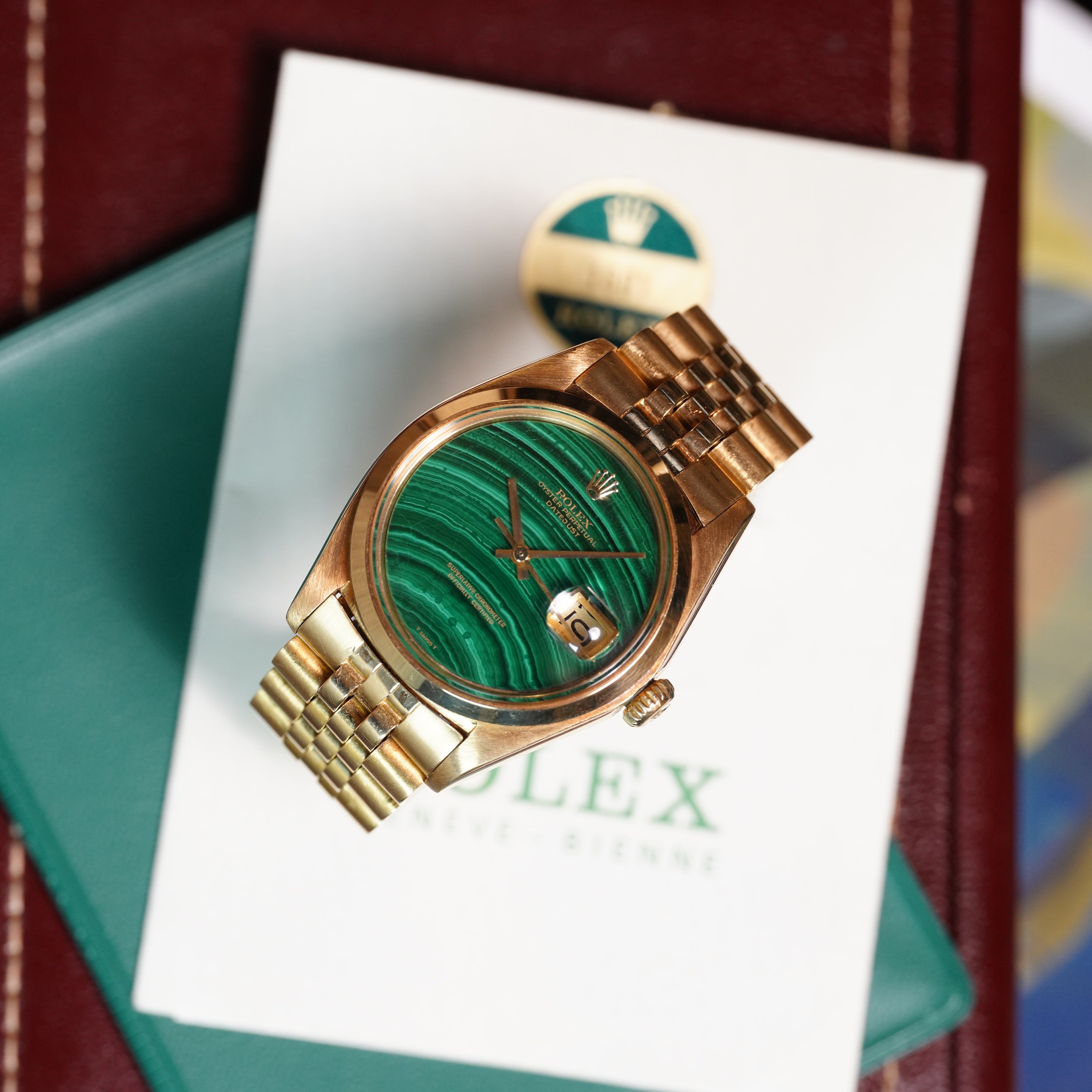 Rolex Datejust – Ref. 1601 – Yellow Gold with Malachite Dial