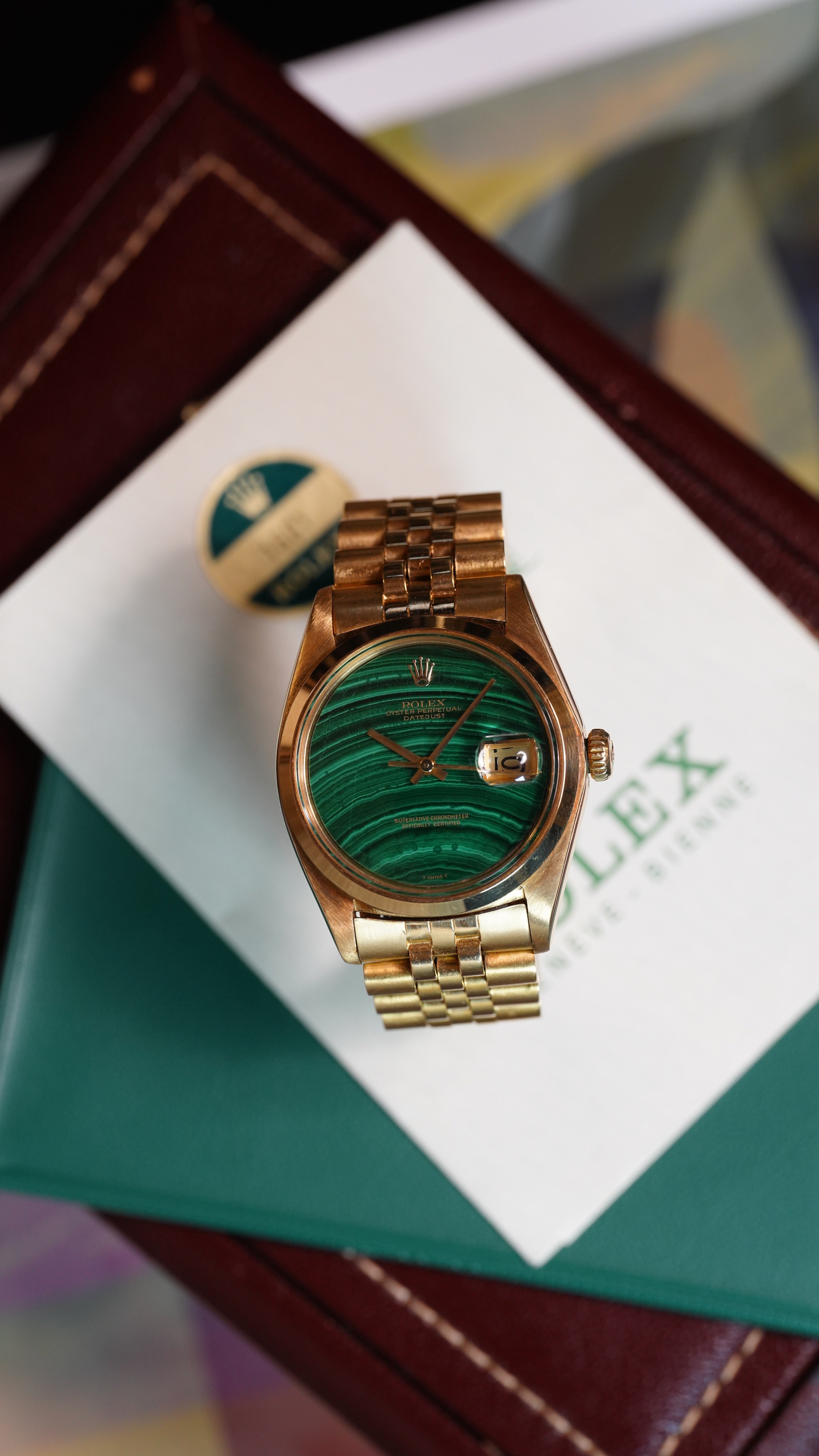Rolex Datejust – Ref. 1601 – Yellow Gold with Malachite Dial