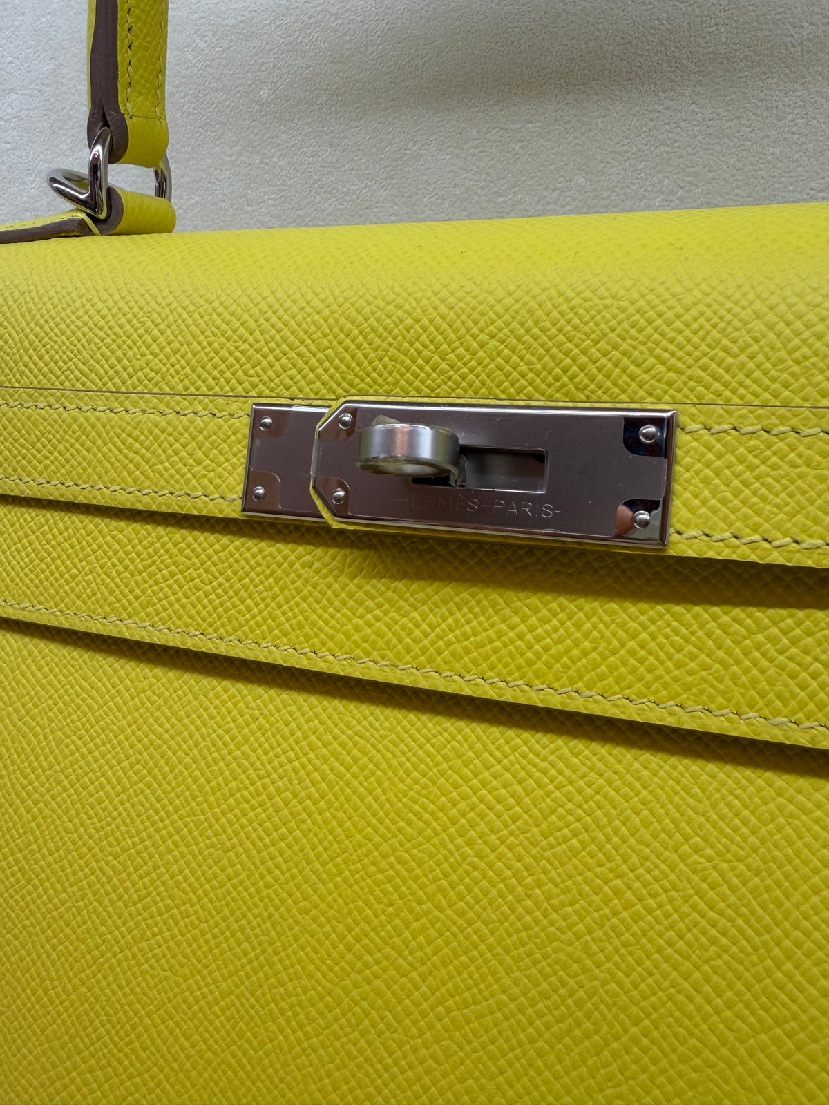 Hermès Kelly 28 Sellier Epsom Lime Palladium Hardware 2023 — 5